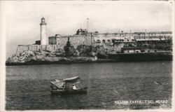 Castillo del Morro Lighthouse, Havana Harbor View Postcard