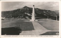 Astronomer's Monument and Mt. Hollywood, Griffith Observatory Postcard