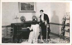 Early 1800s Piano & Civil War Era Painting, Mission Inn Hotel Postcard