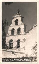 Mission San Diego de Alcala Bell Tower, Founded 1769 Postcard