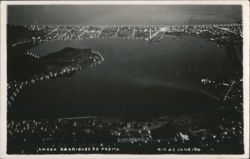 Lagoa Rodrigues de Freitas, Night Aerial View Postcard
