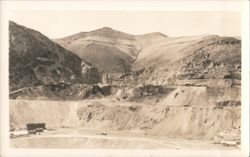 Massive Mountain Excavation Project, Terraced Landscape Postcard