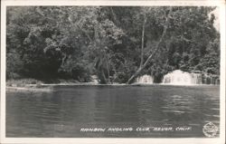 Rainbow Angling Club with Waterfall, Azusa, CA Postcard