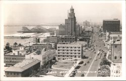 Long Beach CA Ocean Blvd. & Pike Amusement Park Postcard