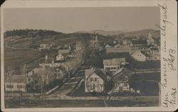Ayer, Harvard, MA Town View with Church Steeple Postcard