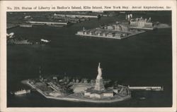 Statue of Liberty, Ellis Island, New York Bay Postcard