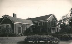 Library, Glencoe, Illinois Postcard