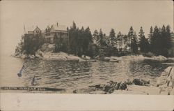 Capitol Island, ME with Houses and Boats Postcard