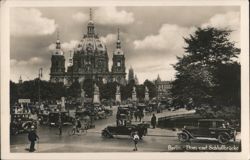 Berlin Dom & Schloßbrücke, Cars & People Postcard