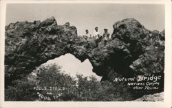Natural Bridge Nations Canyon Near Pecos with People Postcard