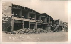 El Camino Real Hotel, Santa Barbara Earthquake 1925 Postcard