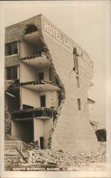 Hotel California, Santa Barbara Earthquake Damage, 1925 Postcard