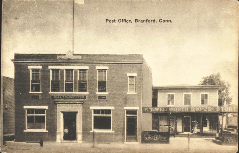 Post Office, F.T. Wellworth Store, Wallacabuckers Club Branford Connecticut
