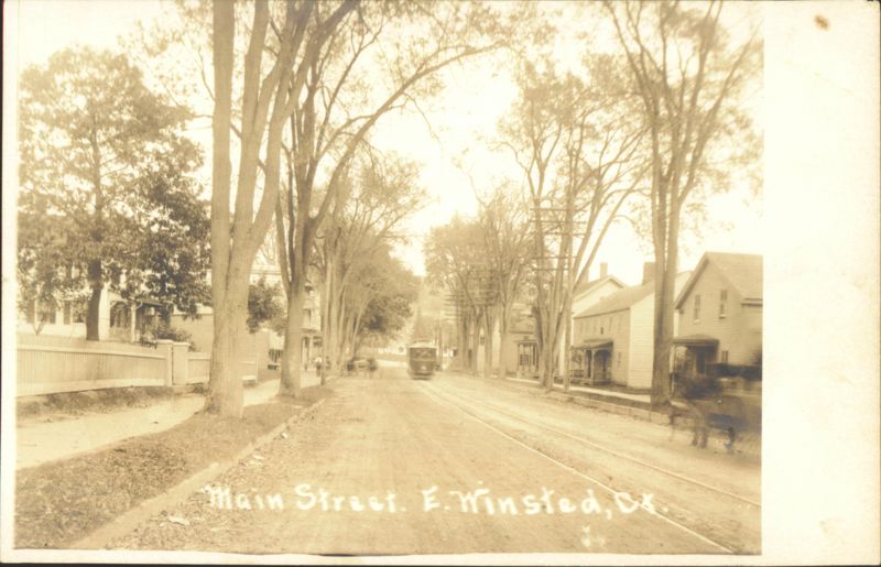 Main Street, E. Winsted, CT with Trolley Car Connecticut