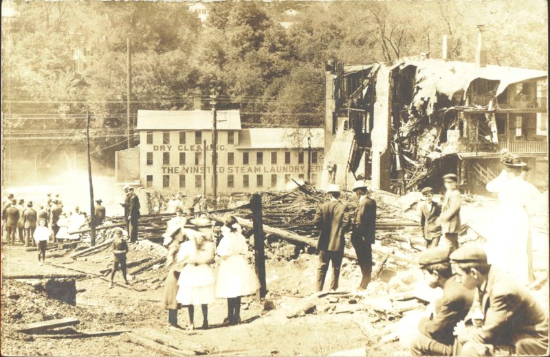 Winsted Steam Laundry & Dry Cleaning Fire Ruins Connecticut