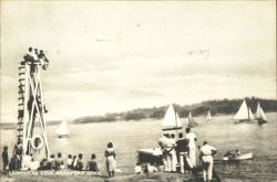 Lanphiers Cove, Branford, CT - Sailboats & Diving Tower Postcard
