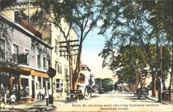 Main St. Business Section, Branford, CT Postcard