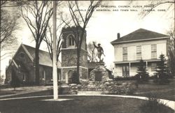 Christ Episcopal Church, Clock Tower, War Memorial, Town Hall Postcard