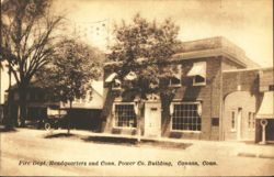Fire Dept. Headquarters & Conn. Power Co. Building Postcard