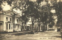 Main Street with Cars & Homes Postcard
