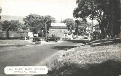 East Main Street with Railroad Crossing Postcard