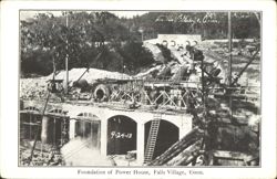Foundation of Power House, Falls Village, CT 1913 Postcard