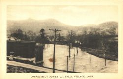 Connecticut Power Co. Flood, Falls Village, CT Postcard