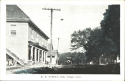 R. R. Street Scene, Falls Village, CT Postcard