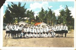 Camp Neewah Girls Group Portrait, Winchester, CT Postcard