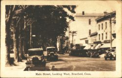 Main Street, Looking West, Cars, Trees Postcard