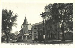 St. Mary's Church and Rectory, Branford, CT Postcard