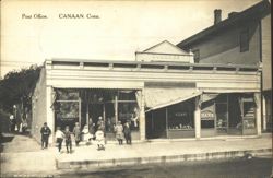 Canaan, CT Post Office, Bank, Cummings Building Postcard