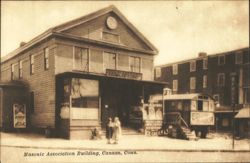 Masonic Association Building, Post Office, Collins Diner Postcard