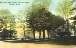 Elm and Main Streets (Four Corners), Canaan Postcard