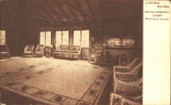 Living Room Huckleberry Camp Norfolk, CT Postcard