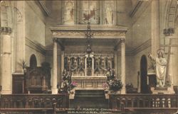 Interior St. Mary's Church, Altar and Pulpit Postcard