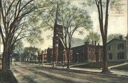 Catholic Church, School and Convent on Main St. Postcard