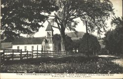 Congregational Church & Grassy Hill Cemetery Postcard
