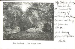 Fox Den Rock, Falls Village, CT Postcard
