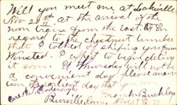 Frank B. Buckley Letter Regarding Chestnut Lumber, Burrville Postcard