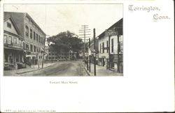 Main Street View, Torrington, CT Postcard