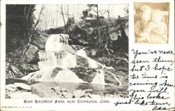East Litchfield Falls, CT - Two Children Inset Postcard