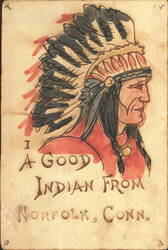 I A GOOD INDIAN FROM NORFOLK, CONN. Postcard