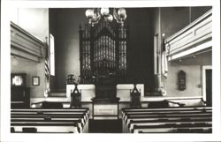 Congregational Church Interior, Pipe Organ Postcard