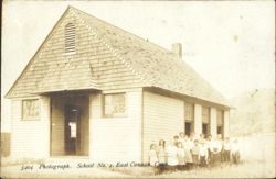 School No. 4, East Canaan, Conn. with Students Postcard