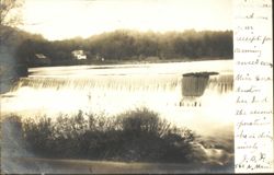 Dam with Waterfall & Handwritten Message Postcard