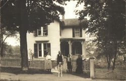 Hingell Family & Dog, Old Shelton Home, Torrington CT Postcard