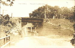 The Arch Railroad Bridge & House with Car Postcard