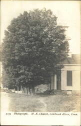 M. E. Church, Colebrook River, CT Postcard