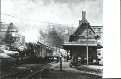 Locomotive #1804 C.N.E. RR at Train Station Postcard